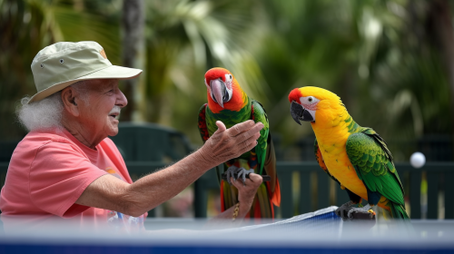 Energetic mixed doubles showdown on Florida's pickleball court Energetic mixed doubles showdown on Florida's pickleball court