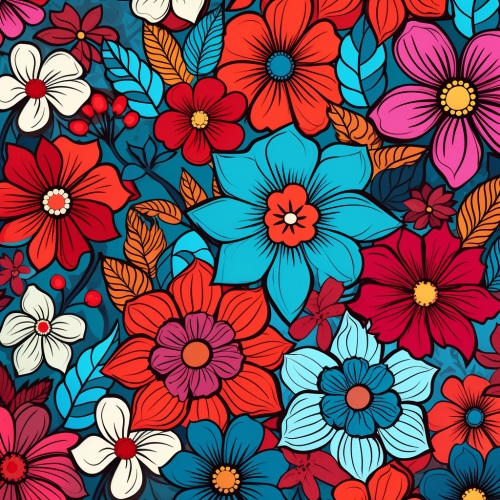 Flower coloring book pattern
