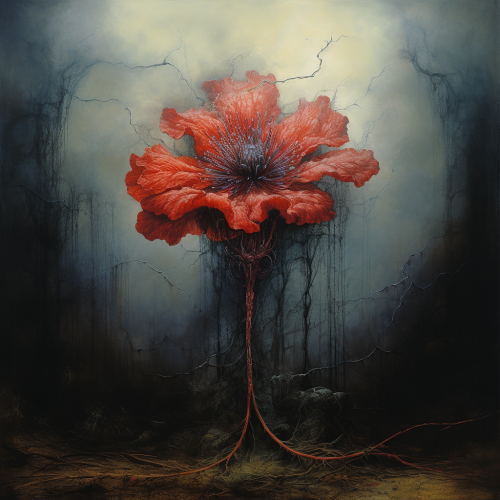 Beautiful flower with prominent veins