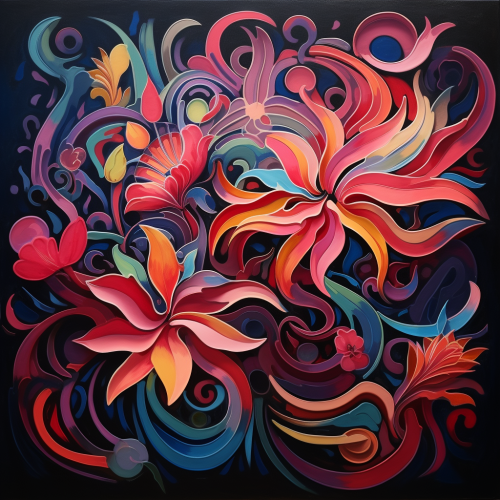 Colorful abstract flower art