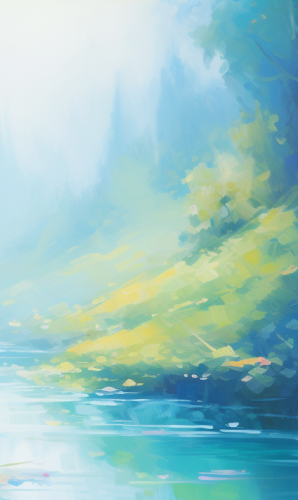 Flowers and Water Painting by the River Flowers and Water Painting by the River