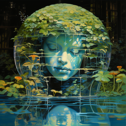 Beautiful Fountain with Reflective Water