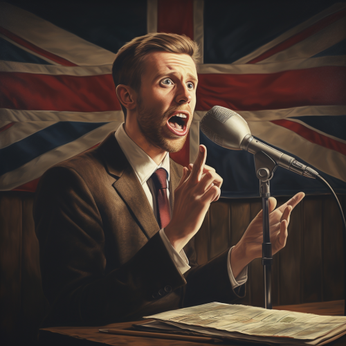 Man practicing fluent English speaking