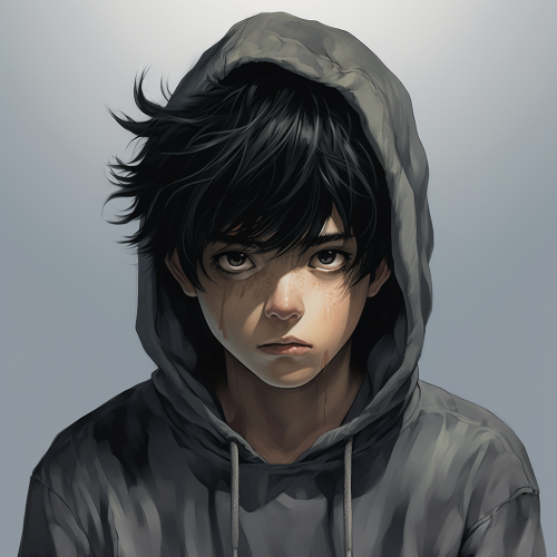 Boy with Thick, Fluffy Black Hair