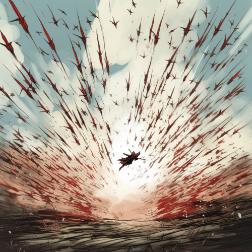 Action-packed arrows in comic art