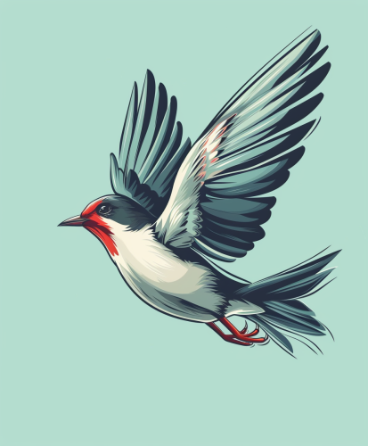 Cartoon Flying Bird Poster