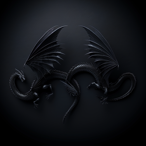 Three-tone dark dragon flying