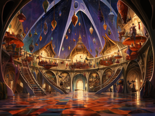 Flying shoes around magical dome