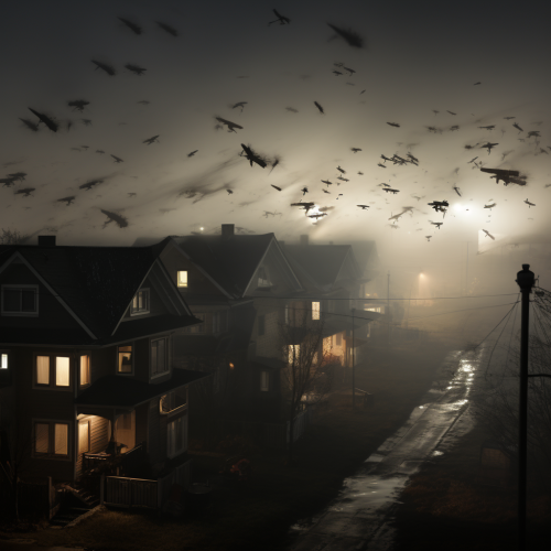 Mosquitoes and Cranes in a Foggy Evening Mosquitoes and Cranes in a Foggy Evening