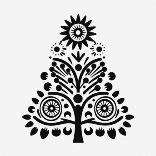 Festive Christmas Tree Silhouette Decoration