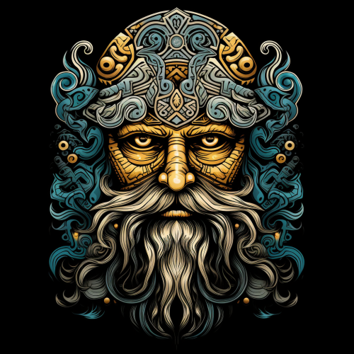 Folk Art of Odin, Norse God with One Eye Folk Art of Odin, Norse God with One Eye