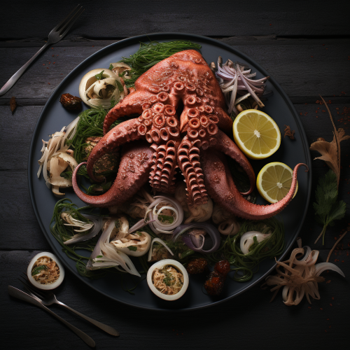 Food Stylist Photo - Restaurant Platters of Cthulu-Style Food Food Stylist Photo - Restaurant Platters of Cthulu-Style Food