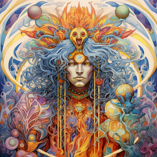 Colorful pencil design of the Fool Tarot Card