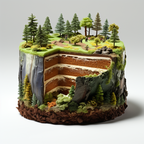 Forest cross section cake