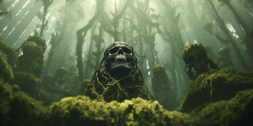 Aerial View of Forest Skull Illusion