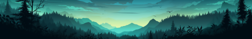Silhouette of lush forest landscape Silhouette of lush forest landscape