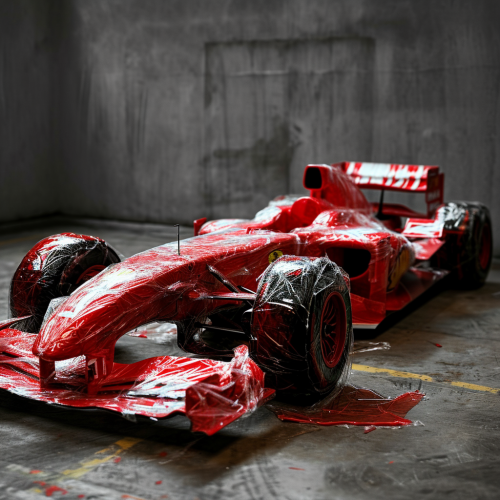 Formula One Car Wrapped in Fresh Meat