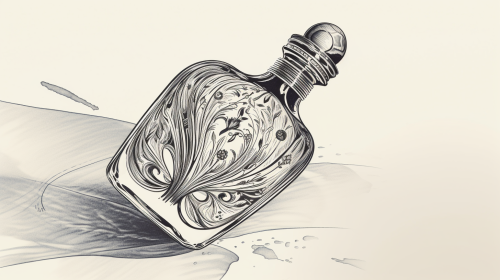 Fragrance bottle in pen stroke style
