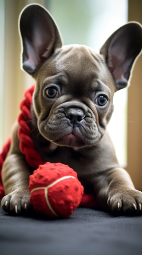 Cute French Bulldog with Chew Toy