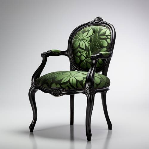 Elegant black ebony wood French dining chair