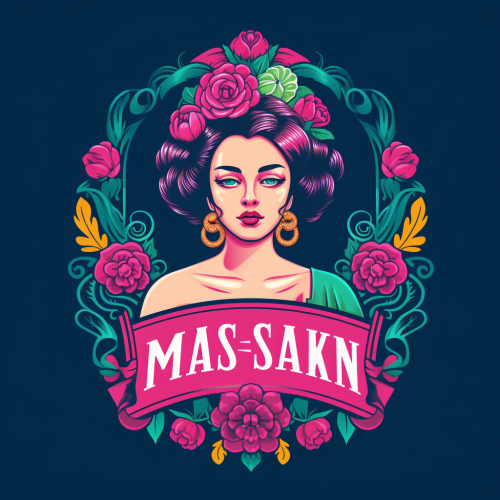 Vibrant Frida-inspired pastry shop logo