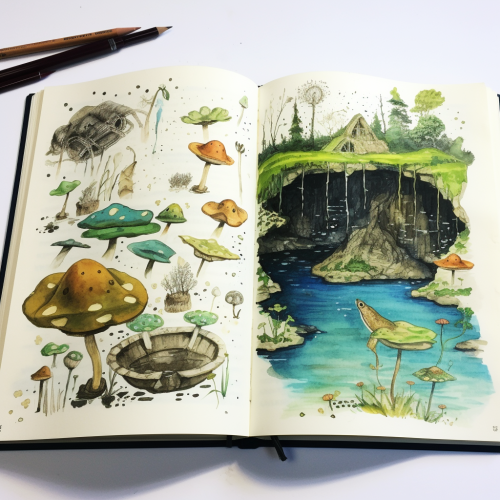 Child's sketch of frog life cycle