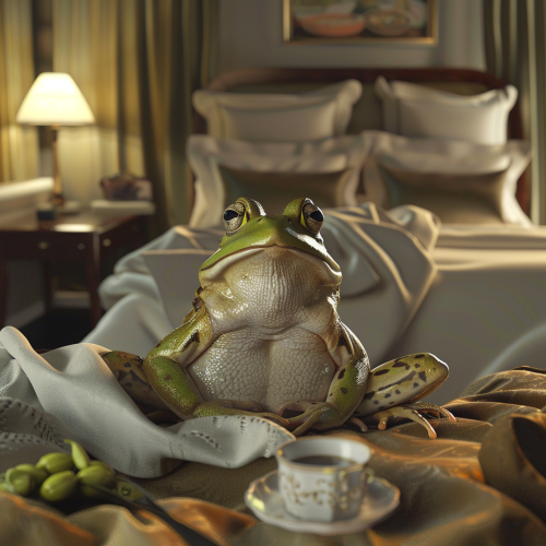 Cute Frog Enjoying Hotel Spa
