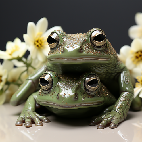 Frogs with eye makeup Frogs with eye makeup