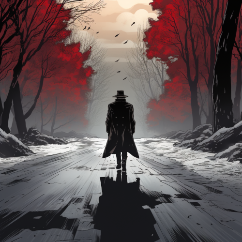 Man in Frosty Forest