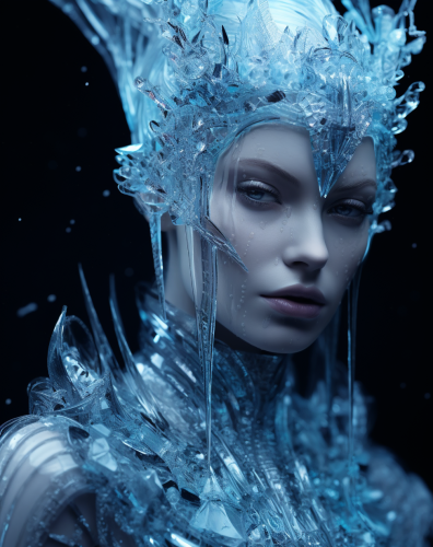 Ultra Realistic Frozen Bionic Queen made of Ice