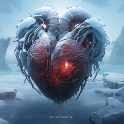 Realistic Frozen Human Heart Art
