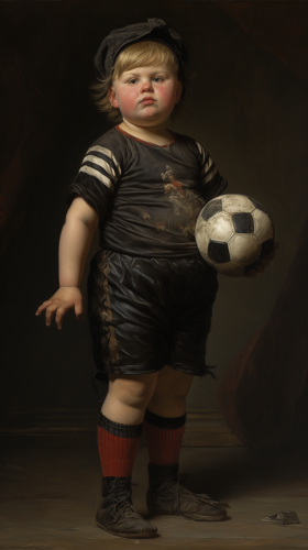 A footballer boy with a ball