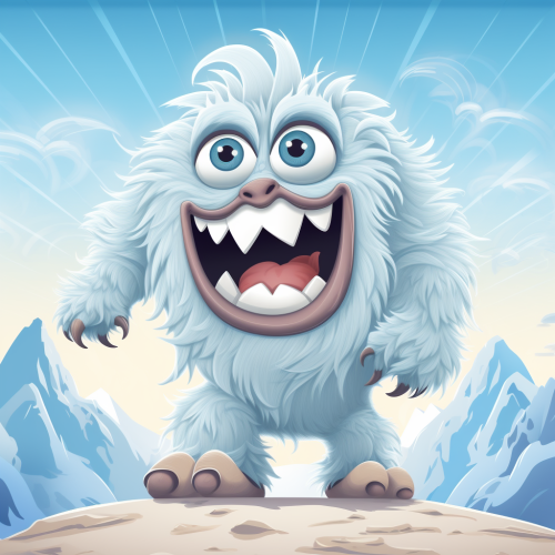 Cute and Funny Cartoon Yeti Monster