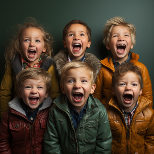 children making funny faces