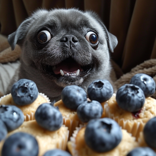 Funny dog resembling a blueberry muffin