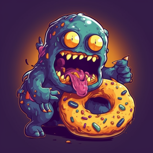 Funny sweet donut monster image