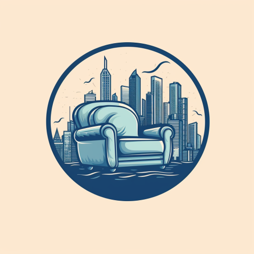 Logo of furniture dumping off skyscraper