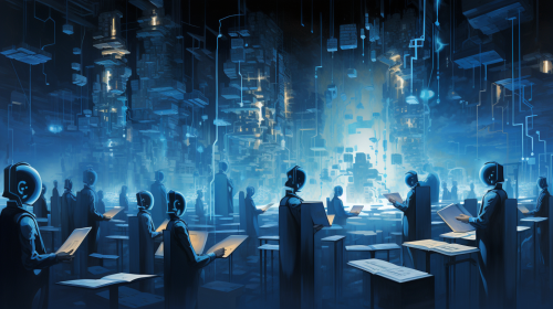 Blue image of future education