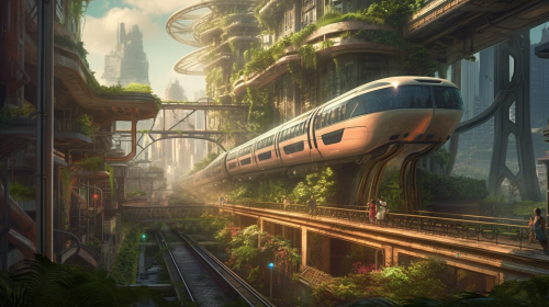 Illustration of a Futuristic Metropolis