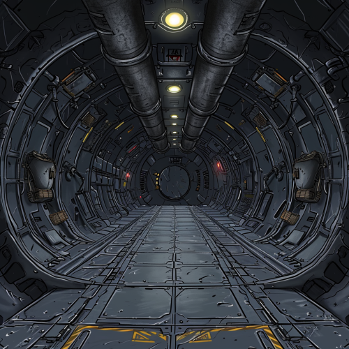 futuristic black grey spaceship