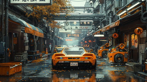 Industrial robots in car factory