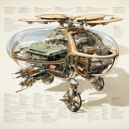 Futuristic transport machine with propellers and gyroscopic technology Futuristic transport machine with propellers and gyroscopic technology