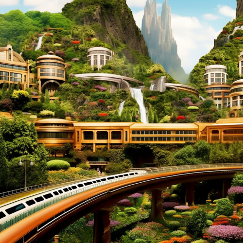 Futuristic Medieval Hong Kong City