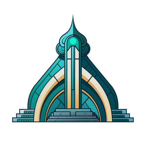 Futuristic minimalist arcology icon