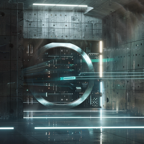 Cybersecurity Futuristic Tech Vault Door