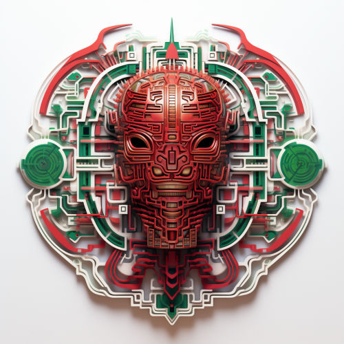 Futuristic Tezcatlipoca with Circuitry Design