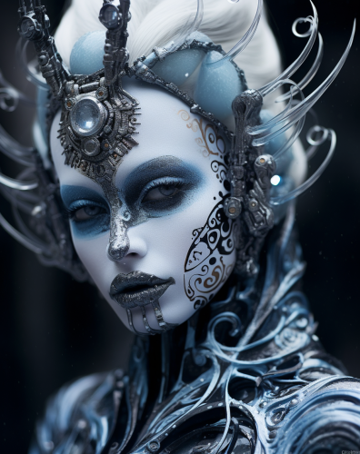 Ultra Realistic Frozen Futuristic Bionic Queen