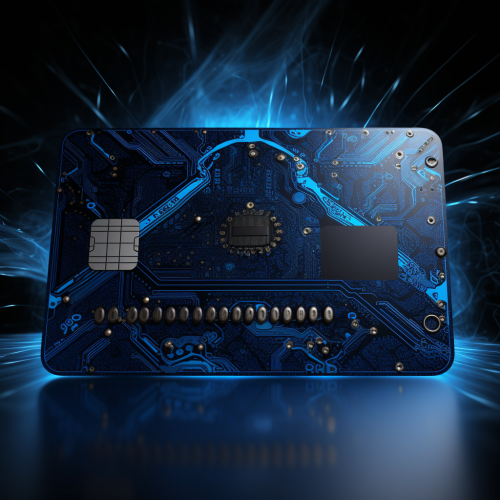 Futuristic Fantastic Credit Card in Blue