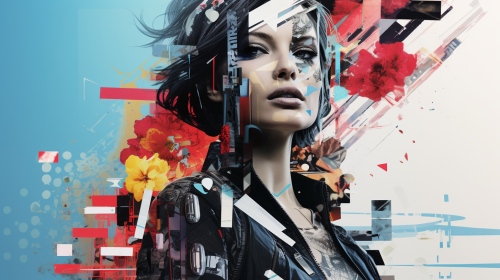 Futuristic Magazine Cutout Collage Art Futuristic Magazine Cutout Collage Art