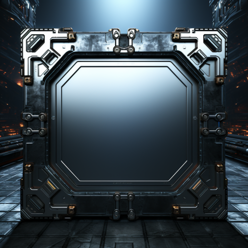 Detailed Futuristic Square Metal Plate Detailed Futuristic Square Metal Plate